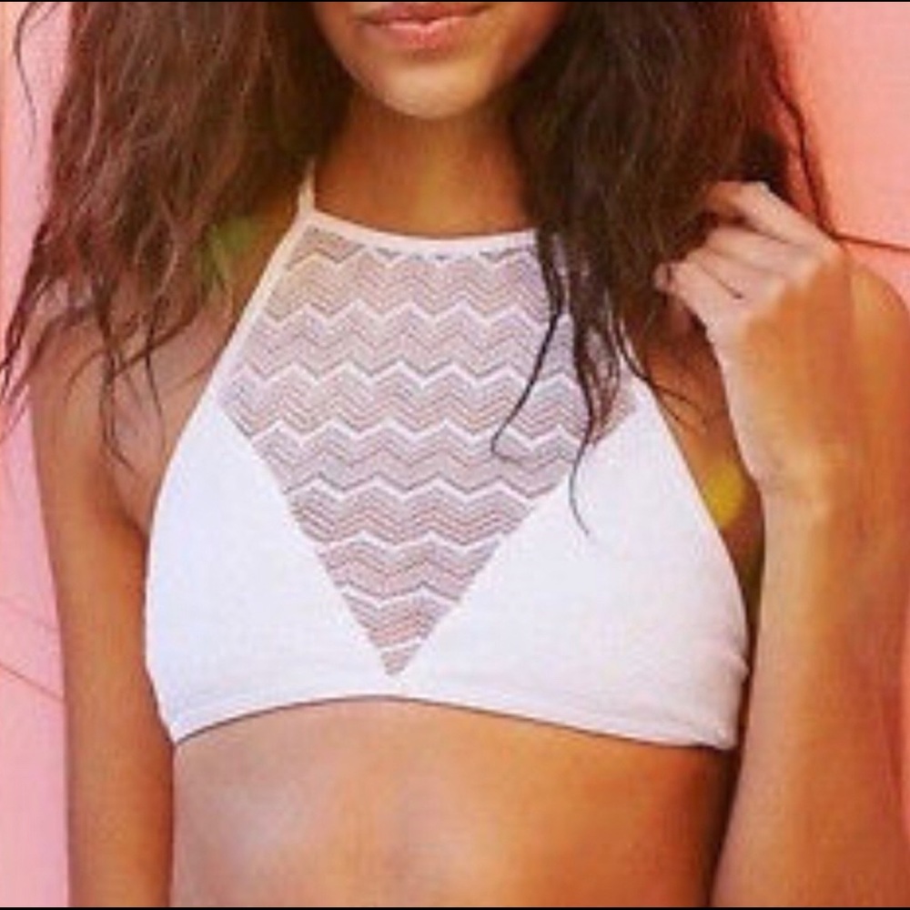Aerie Woven Halter Bikini Swimsuit Top NWOT